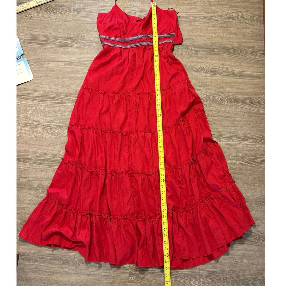 Vince Camuto Radiant Red Halter Maxi Dress NWT Size L Rio Grande 2 Boho - Picture 11 of 15